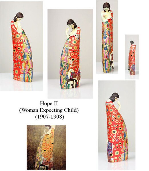 Hope Pregnant Woman Child Sculpture By Klimt Expecting Mother Figurines
